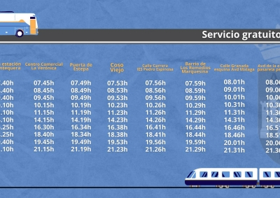 INFORMACIÓN DE SERVICIO PÚBLICO: Hoy lunes se inicia el servicio de transporte de pasajeros en autobús desde la nueva estación de tren AVE de Antequera