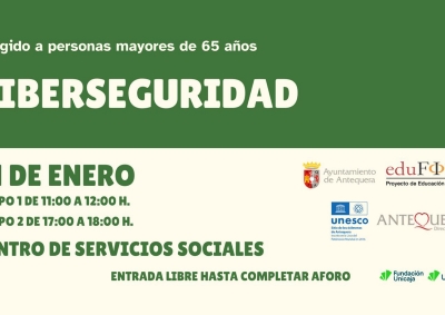 El Ayuntamiento de Antequera promueve el desarrollo de una actividad formativa en ciberseguridad para mayores de 65 años