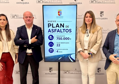 El Ayuntamiento de Antequera impulsa un nuevo Plan de Asfaltos con 750.000 euros de inversión para actuar en 22 viales del casco urbano