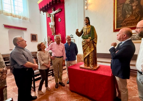 La escultura de San José de la iglesia de Santo Domingo recupera su esplendor tras ser restaurada por el Taller Municipal de Resta...