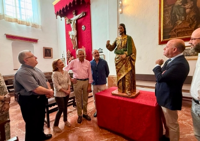 La escultura de San José de la iglesia de Santo Domingo recupera su esplendor tras ser restaurada por el Taller Municipal de Restauración