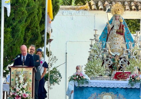 El alcalde Manolo Barón asiste a la conmemoración de la festividad de la Virgen de las Maravillas, Patrona de Bobadilla y Medalla ...