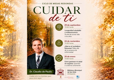 Hoy comienza en la Biblioteca Municipal de Antequera el ciclo de mesas redondas «Cuidar de ti», dedicado a la salud y el bienestar