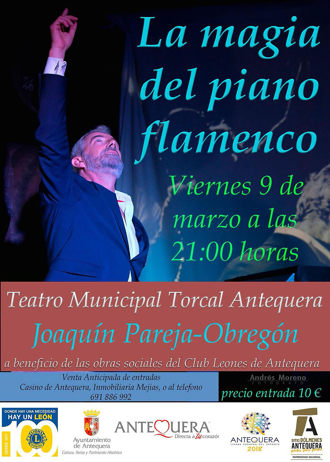 La Magia del Piano Flamenco' de Joaquín Pareja-Obregón embaucará el Teatro  Torcal de Antequera el próximo viernes 9 de marzo en un concierto solidario  promovido por el Club de Leones