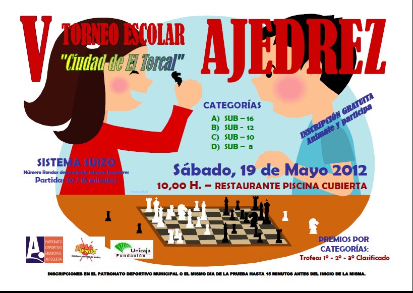 El día 19 se celebrará la V edición del Torneo Escolar de Ajedrez