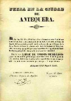 Cartel antiguo de la Feria de la Ciudad de Antequera