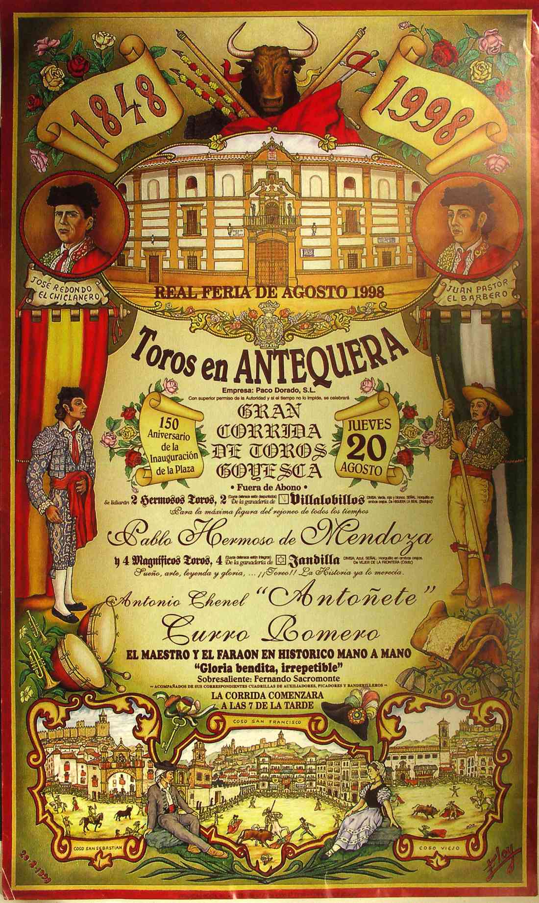 Cartel Corrida de Toros 1998 Antequera