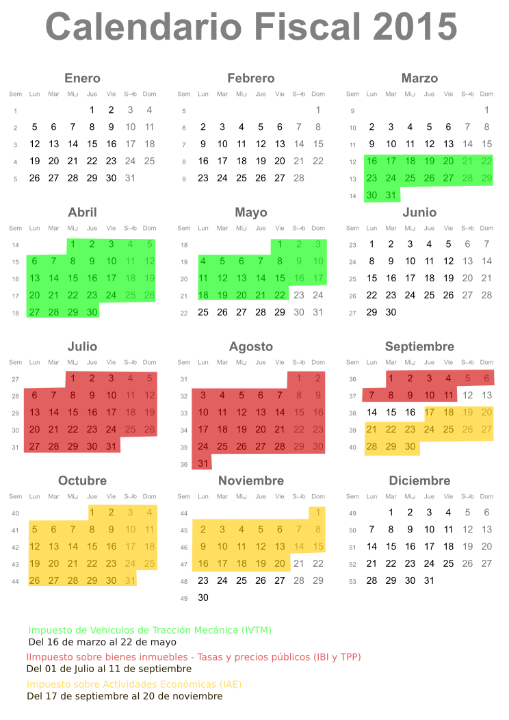 Calendario Fiscal 2015